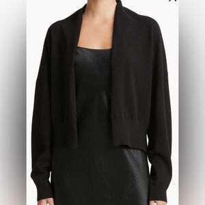 Vince 100% Cashmere Open Front Cardigan Black Minimalist Luxury Sweater Size S